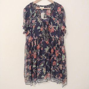 Anthropologie Maeve Adrian Sheer Tunic Dress XL